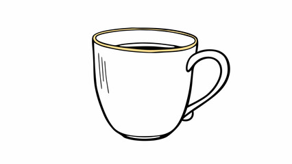 White Coffee Cup with Black Coffee