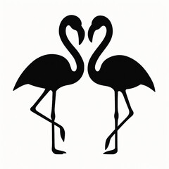 Vector flat flamingo silhouette isolated on white background