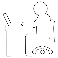 Working On Office Line icon