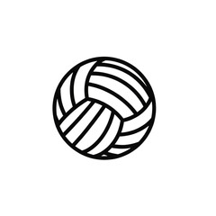 Minimalist volleyball icon in a clean line art style. A simple vector graphic symbol for sports, team games, and athletic activity.