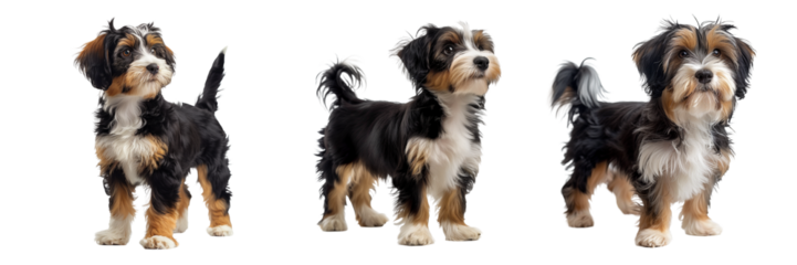Shih Tzu Dog Set Isolated on Transparent Background. PNG.