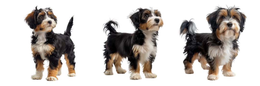 Shih Tzu Dog Set Isolated on Transparent Background. PNG.