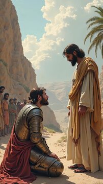 Roman soldier pleads Jesus to heal his sick servant