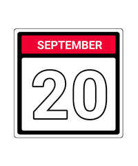 calendar icon September month date 20