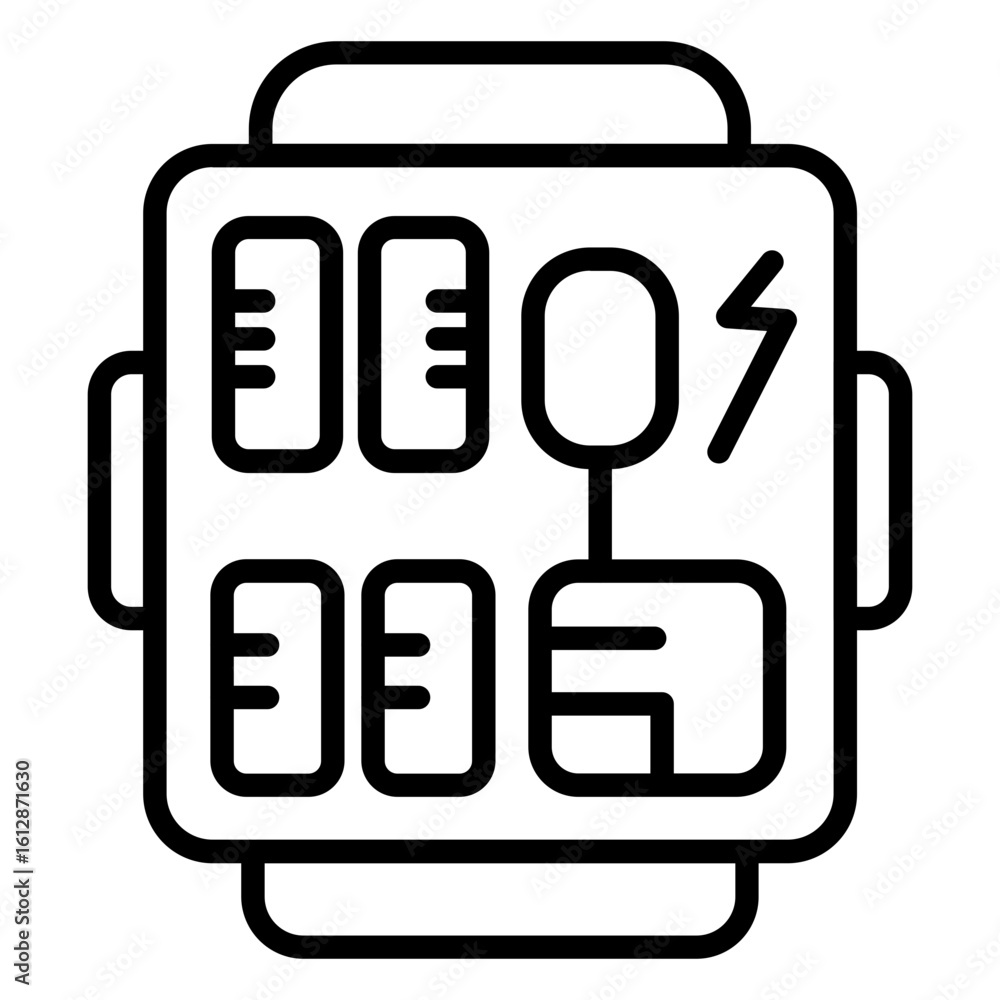 Poster fuse box icon vector image. can be used for electrician tools.