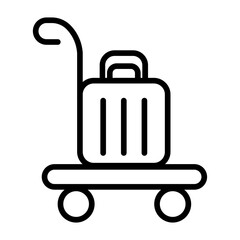 Luggage Cart icon vector image. Can be used for Mall.