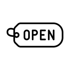 Open Tag icon vector image. Can be used for Mall.