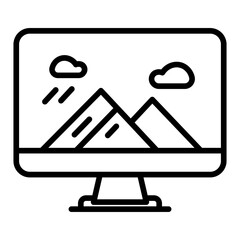 Monitor icon vector image. Can be used for Computer Programming.