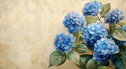 Hydrangea bouquet on a textured backdrop