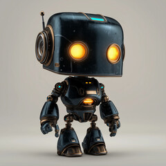 Humanoid robot with glowing eyes