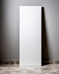 Plain White Vertical Panel Against Gray Wall in Modern Interior Space