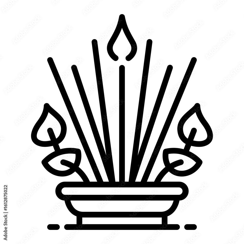 Poster incense sticks icon vector image. can be used for spa.