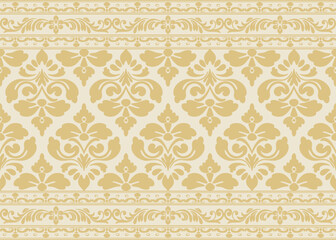 traditional damask vector pattern with seamless damask vector design and elegant damask vector border for textile or wallpaper