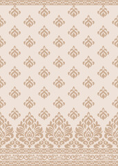 traditional damask vector pattern with seamless damask vector design and elegant damask vector border for textile or wallpaper
