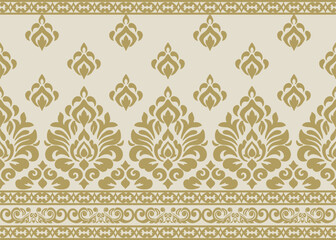 traditional damask vector pattern with seamless damask vector design and elegant damask vector border for textile or wallpaper