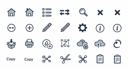 Fototapeta premium Various Interface icons on a surface. 