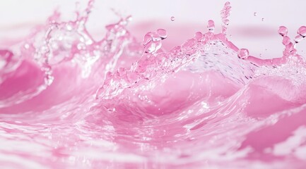 Pink liquid splashing and rippling