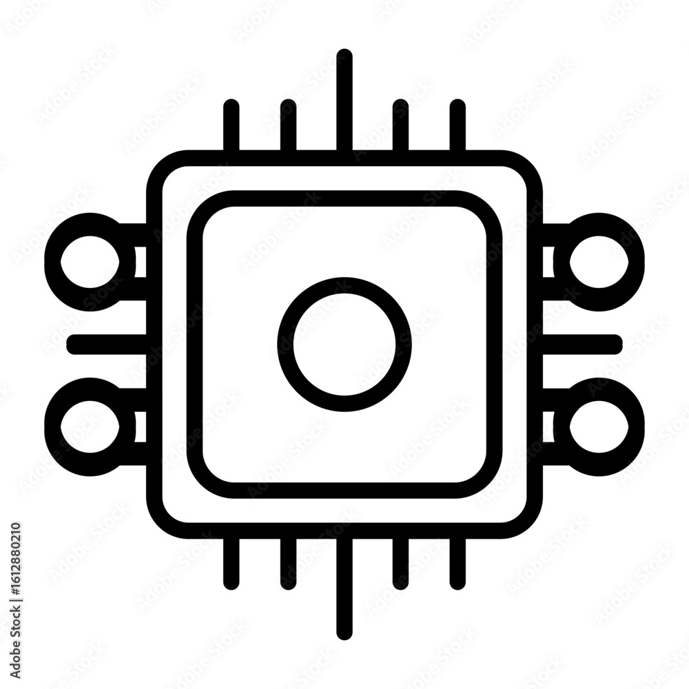 Poster microchip icon vector image. can be used for science fiction.