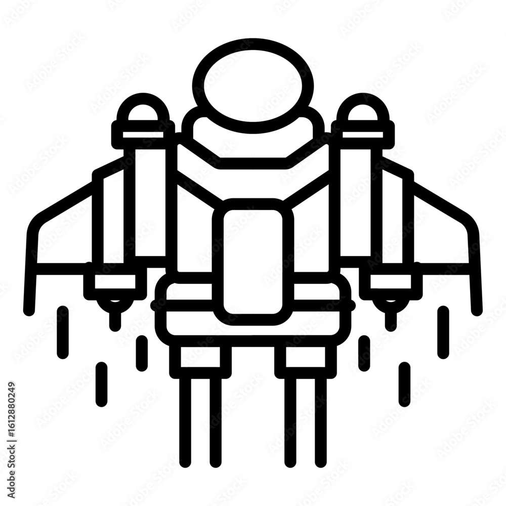 Poster jetpack icon vector image. can be used for science fiction.