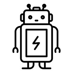 Robot Battery icon vector image. Can be used for Science Fiction.