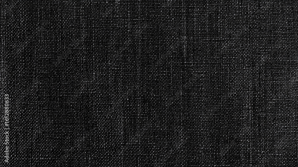 Poster black textured fabric background close up view showing detailed weave pattern