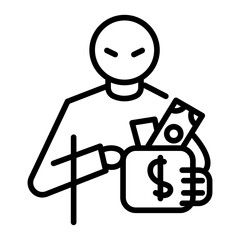 Pickpocket icon vector image. Can be used for Prison.