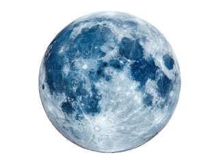 Naklejka premium Majestic blue moon celestial body night sky space, Isolated On White Background, Png Transparent