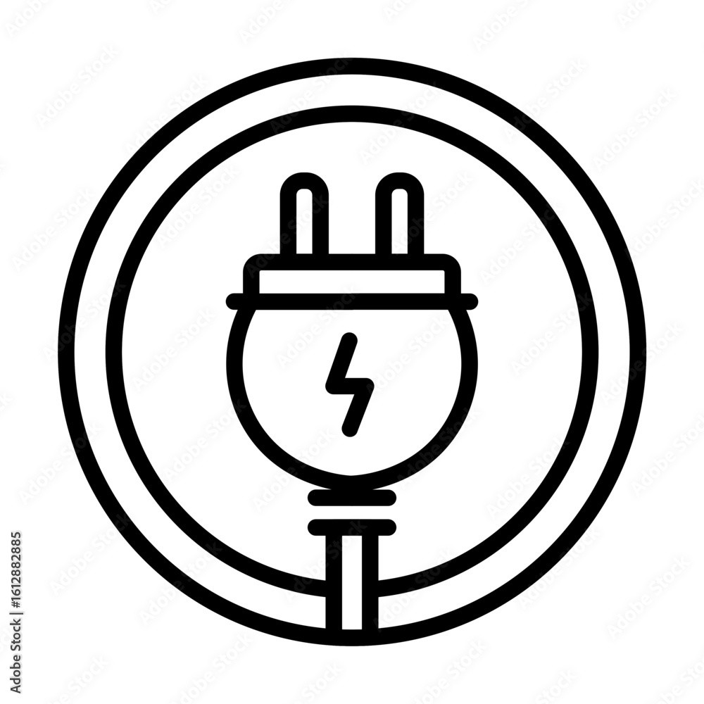 Poster power cord icon vector image. can be used for electric circuits.