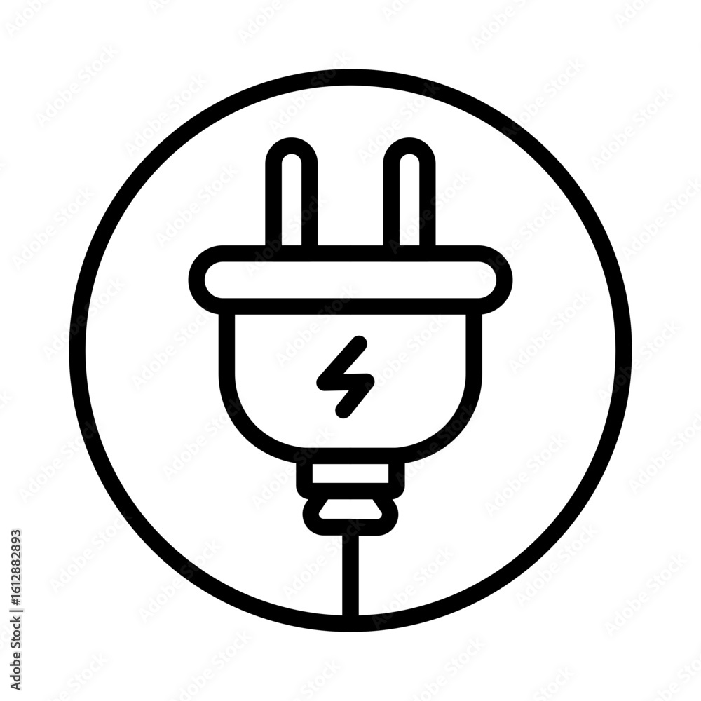 Poster extension cord icon vector image. can be used for electric circuits.
