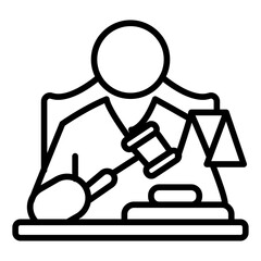 Judge icon vector image. Can be used for Women.