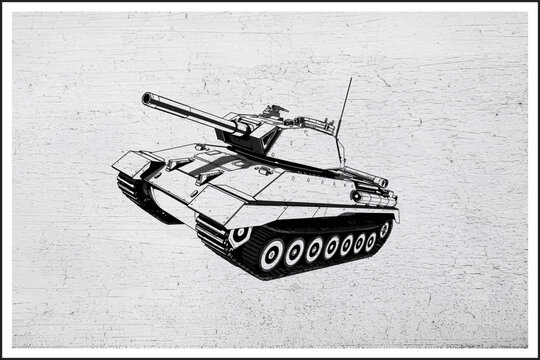 Tank Blueprint Art,
Heavy Armor Dominance,
Illustrated War Titan,
Tracked Fury in Detail