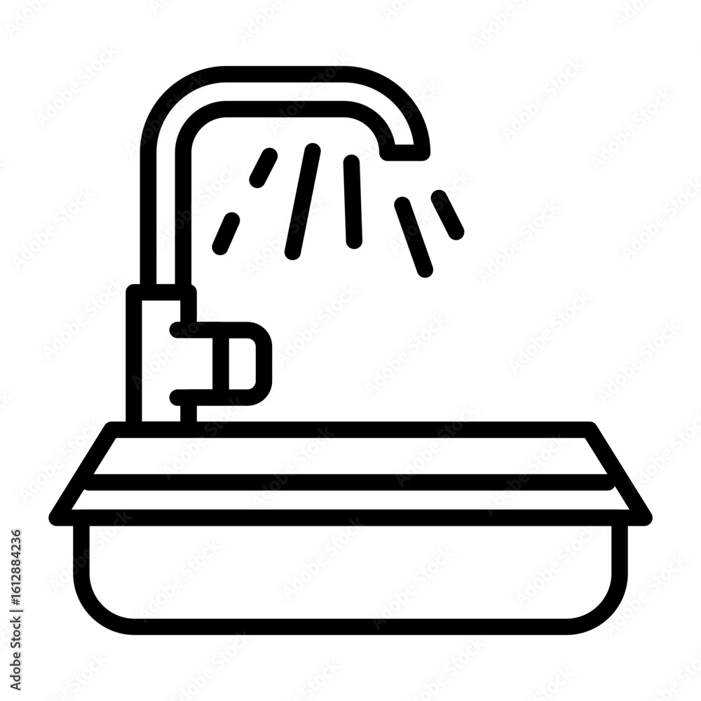 Poster cleaning sink icon vector image. can be used for cleaning and dusting.