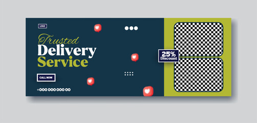 Modern Social Media Post for Delivery Service with Discount
