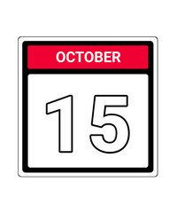 calendar icon October month date 15