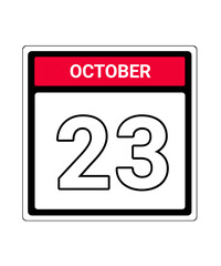 calendar icon October month date 23