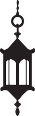 Black vector of a traditional Ramadan lantern
