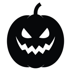 pumpkin face icon, halloween carved pumpkin vector, scary jack-o-lantern silhouette, autumn festival graphic,
