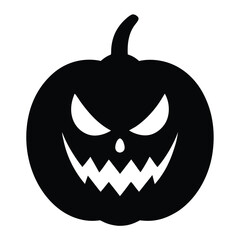 pumpkin icon, halloween jack-o-lantern vector, carved pumpkin silhouette, spooky autumn graphic,
