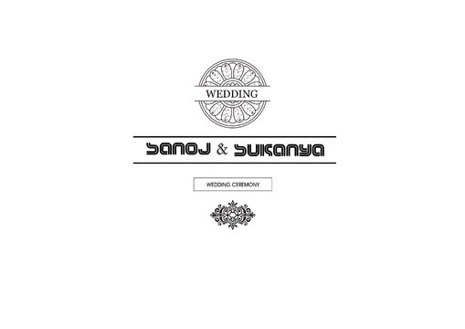 Wedding Ceremony Invitation Design Template white Background 