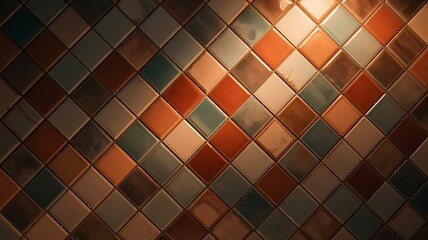 Diamond Patterned Ceramic Tiles Warm Earth Tones geometric