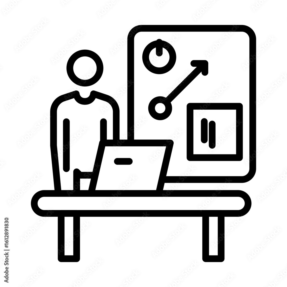 Poster reporting icon vector image. can be used for business analytics.