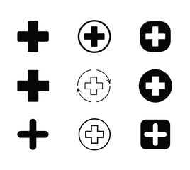 Obraz premium Flat Plus Icon – Add Symbol UI Button Vector Design 