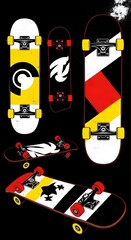 fictional unbranded skateboard art, pop art, screen print, wheels, sport, deck, skateboarding, trucks, skateboard art, extreme sports, urban art, youth culture, alternative sports, street style