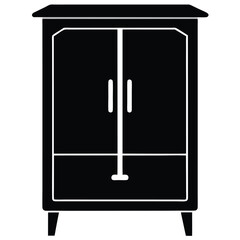 wardrobe double door icon, closet cabinet vector, furniture storage silhouette, home interior graphic,
