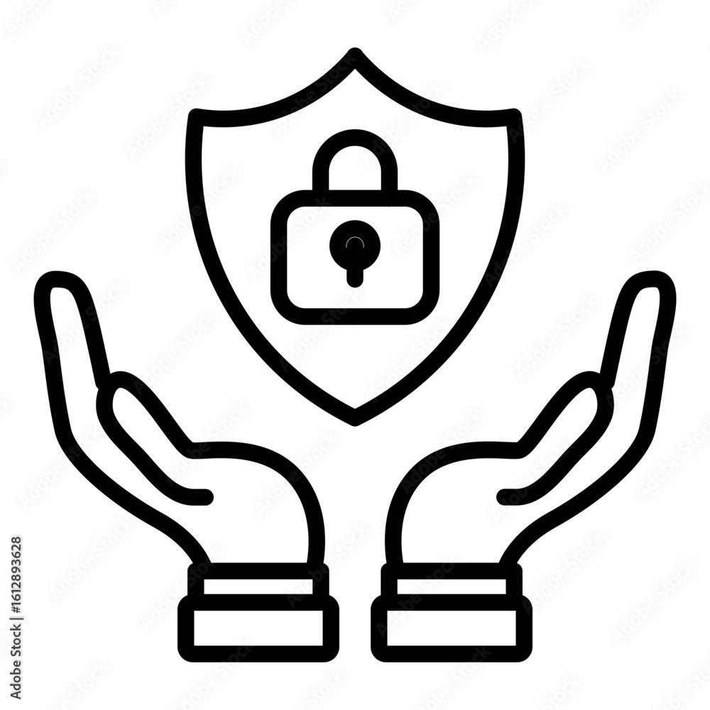 Poster information security icon vector image. can be used for risk management.