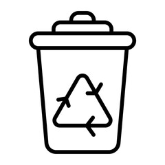 Recycling Bin icon vector image. Can be used for Earth Day.
