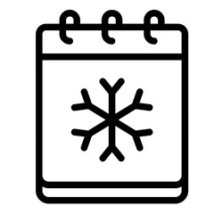 winter calendar Line Icon