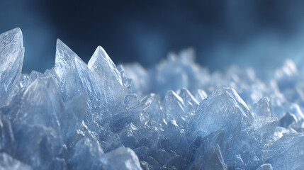 Obraz premium Close-up of beautiful blue crystals highlighting their intricate shapes and formations, showcasing nature's stunning geological wonders.