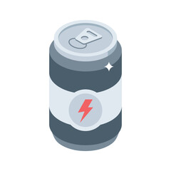 Easy to edit isometric style icon of energy drink