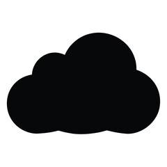 Cloud icon, weather vector, sky silhouette, overcast cloud graphic, nature symbol, cloudy day illustration
